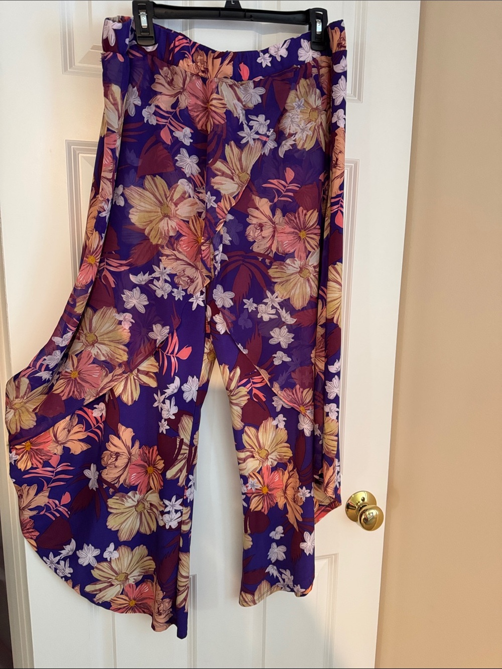 Antthony Purple Floral Wide-Leg Palazzo Pants